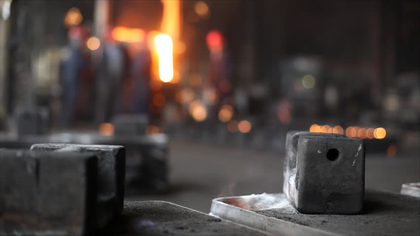 Liquid metal in the factory, foundry, smelting iron and processing