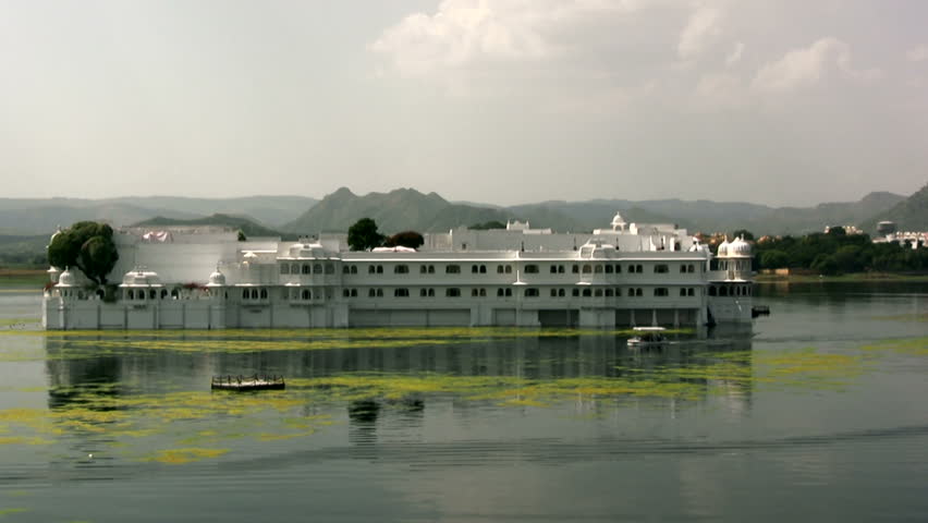 Water Motel 
Udaipur city palace on the lake Pichola, India February 2012