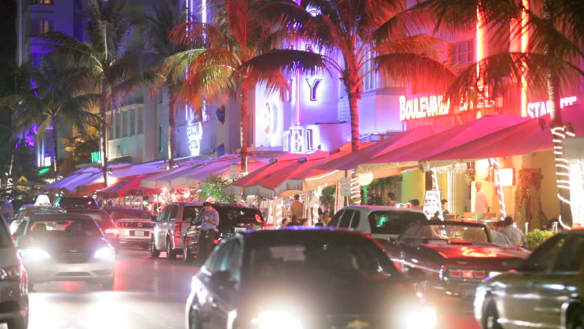 MIAMI - JANUARY 30: Footage compilation of Ocean Drive South Beach Miami's ultimate hotspot January 30th, 2013 in Miami, Florida. 