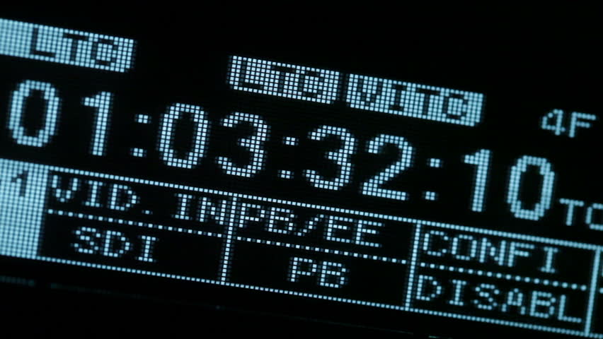 Running timecode on the vcr. Blinking SDI signal.