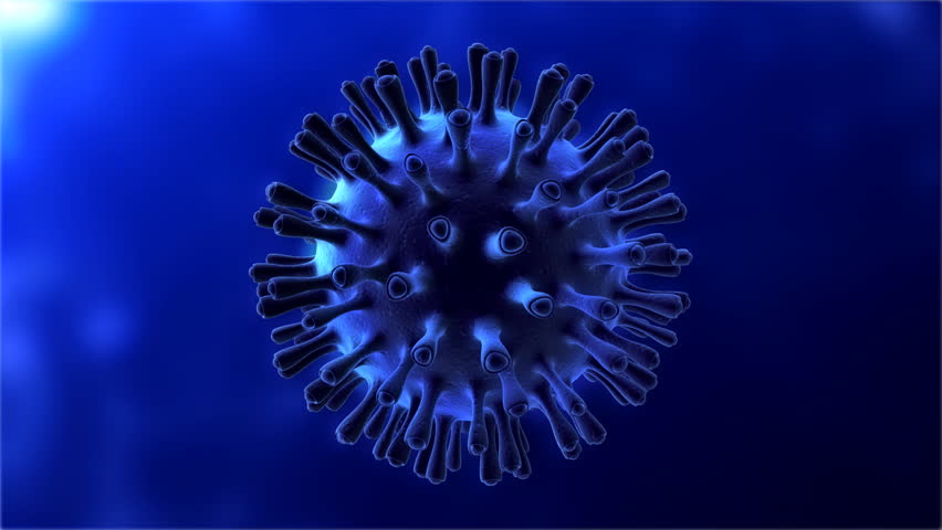 Virus 3D Render in blue. Loop