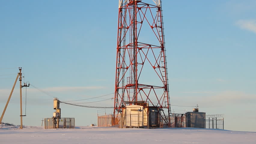 Telecommunication tower with antennas of cellular communication 