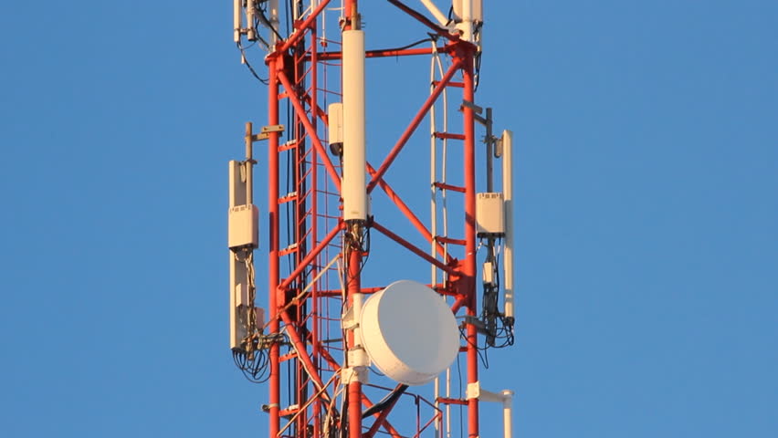 Telecommunication tower with antennas of cellular communication 