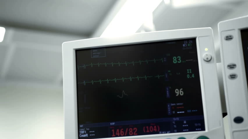 monitor in ER room of hospital