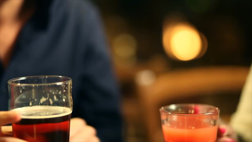 Friends toasting in the pub
