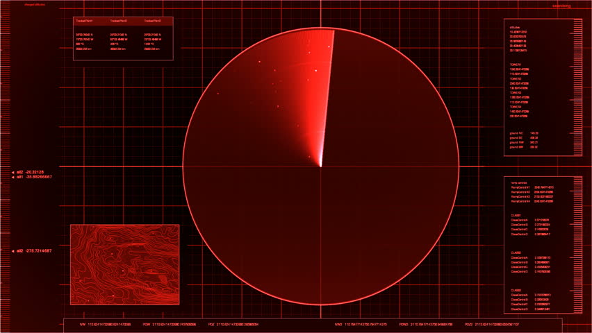 airport radar screen (loop, red)