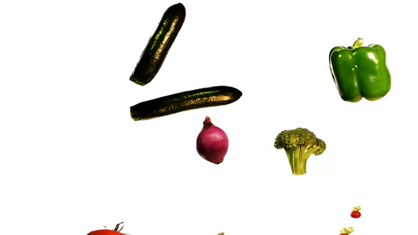 Loopable vegetables animation over a pure white background
