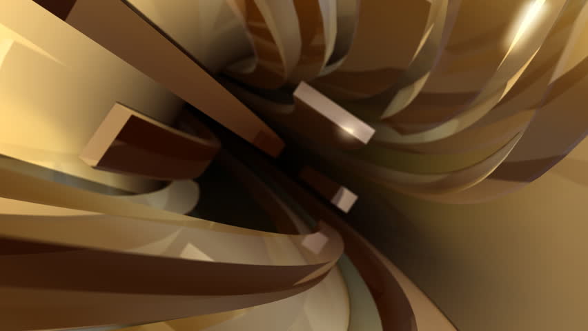 Gold beams bend around a golden tunnel in this seamless looping background animation. / Beams in Golden Tunnel