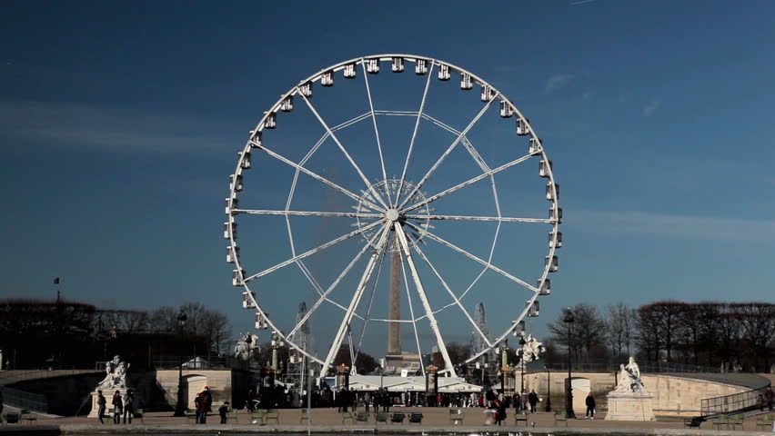 Place de la Concorde, Egyptian Obelisk, Ferris Wheel in Paris, France