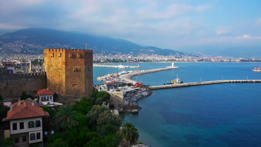 Kizil Kule - Red Tower, the symbol of Alanya, Turkey