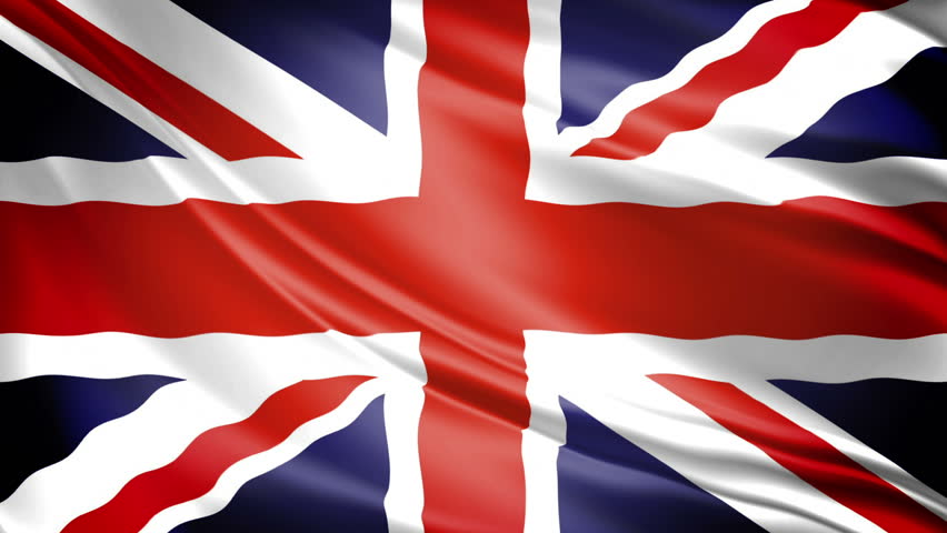 United Kingdom Flag: UK's Union Jack waving. 1080p