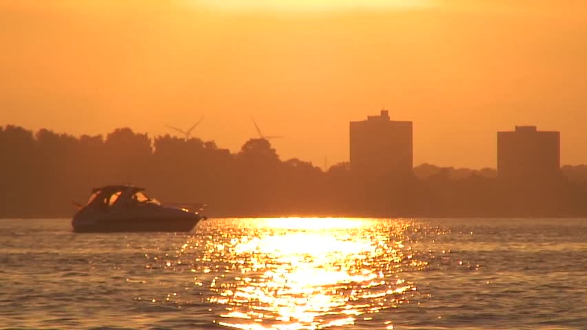 Boat in sunset