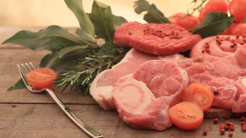 raw meat panoramic view