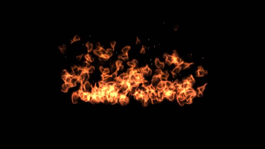 Fire, flame, video effect on black background