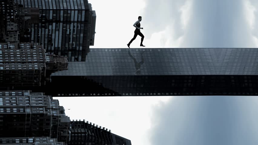 male model powerful superhero running