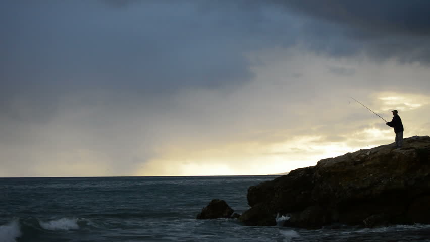 Fisher at sunset.