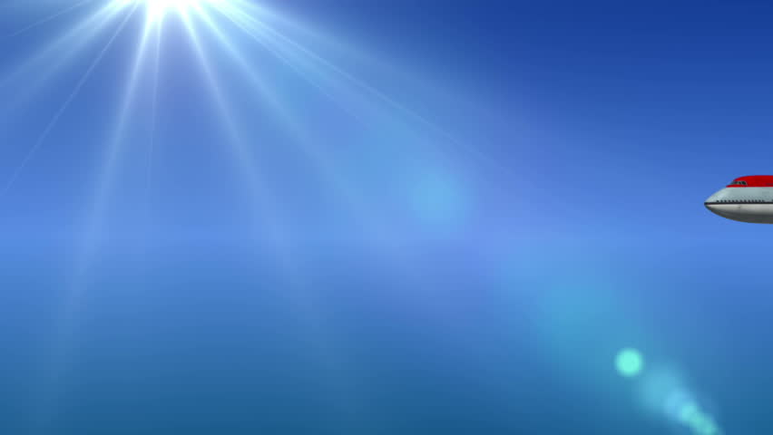  animated intro with airplane flying over clouds with isolated mask