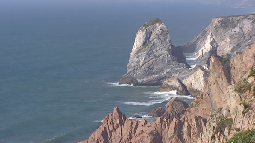 Cape Cabo da Roca at Atlantic coast, Portugal, is the westernmost mainland coast of Portugal and continental Europe