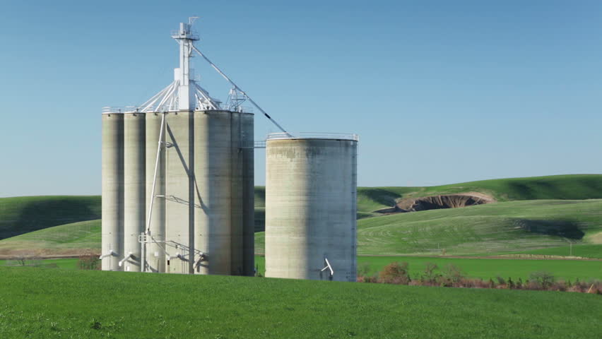 Clean Modern Grain Elevator Silo
