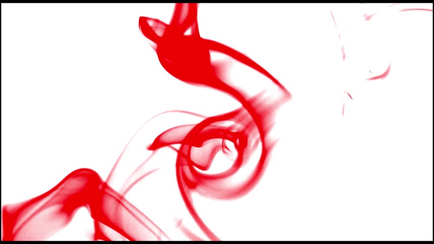 Red smoke over white background