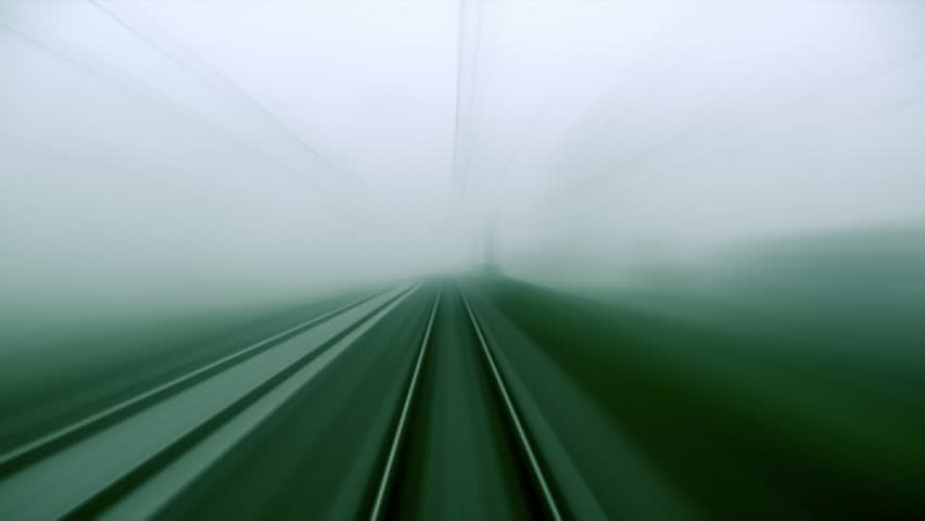 Railroad tracks in moving, SEAMLESS LOOP. 