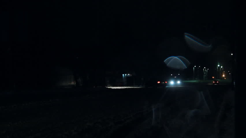 Night road, slippery road, snowy , winter road