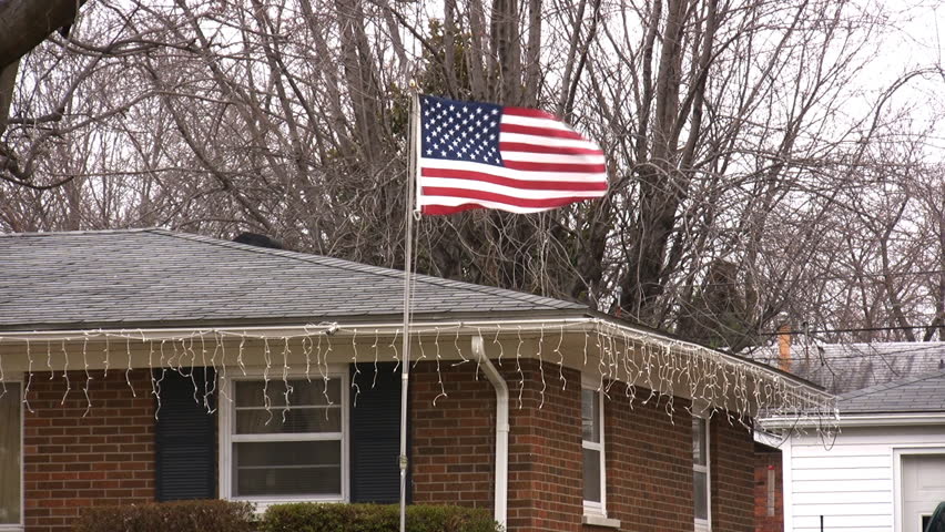 front yard american flag