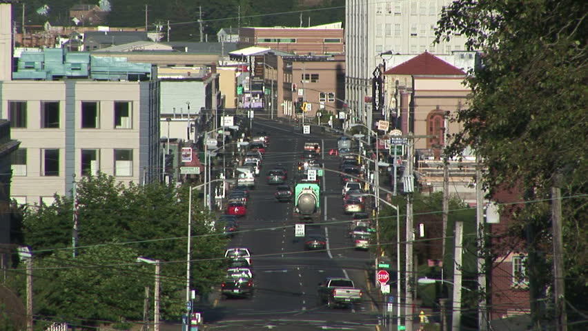 City traffic street overview Astoria, Oregon