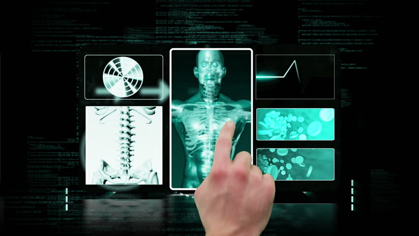 Medical montage on black background