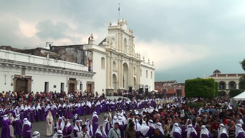 ANTIGUA - MARCH 29: Easter celebration and parade on Good Friday, March 29, 2013 in Antigua, Guatemala.