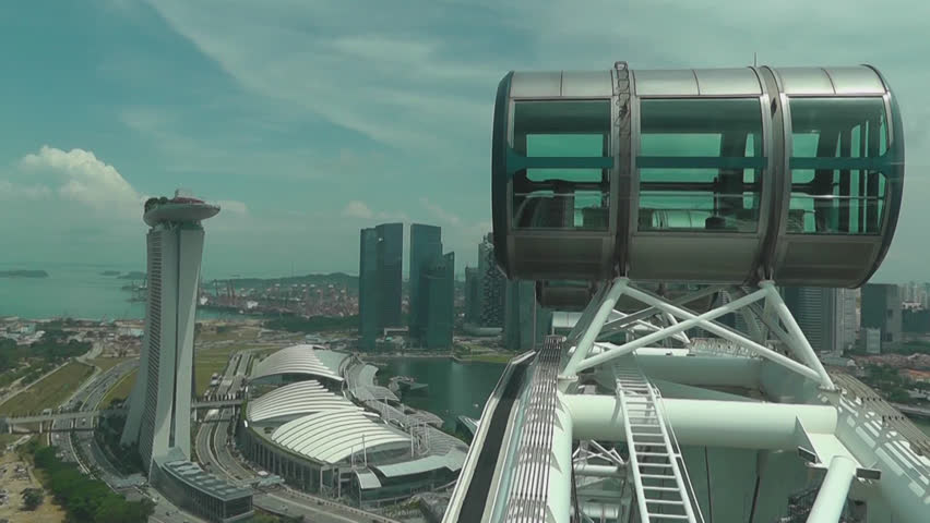 SINGAPORE - CIRCA MAY 2012: View of Singapore from the top of the Singapore Flyer.   