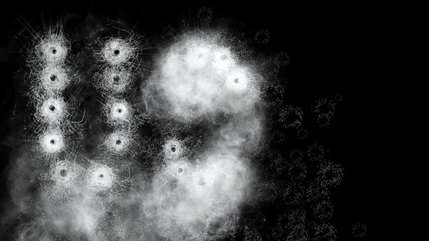 Gun shots in Glass forming USA