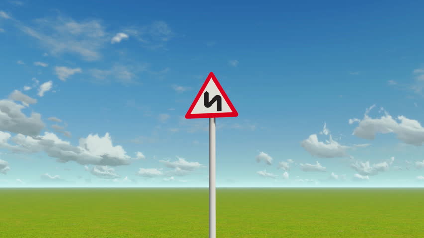 Winding road sign