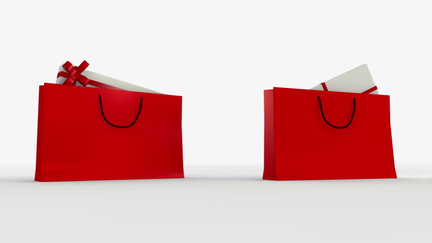Shopping bags, one of them falling with sale sign