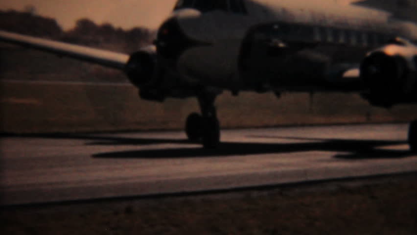 MOOSIC, PENNSYLVANIA, 1958: Old airplanes prepare to take off from the local airstrip in Moosic, Pennsylvania in 1958.
