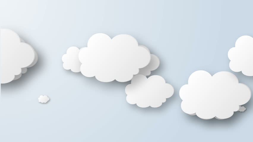 Cartoon Clouds on bright blue background.  Loop. For more variations of this footage please visit my portfolio.