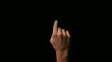 Isolated touch screen gesture of back of finger clicking.