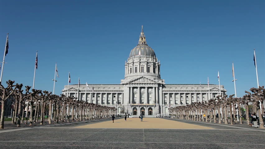 SAN FRANCISCO CALIFORNIA MAR 2013: City Hall rivals the USA Capital building as fifth largest dome in the world. City government and civic center. Showcase of California gold rush wealth.