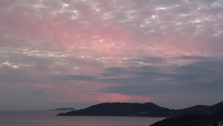 Sunset panorama â sea and islands