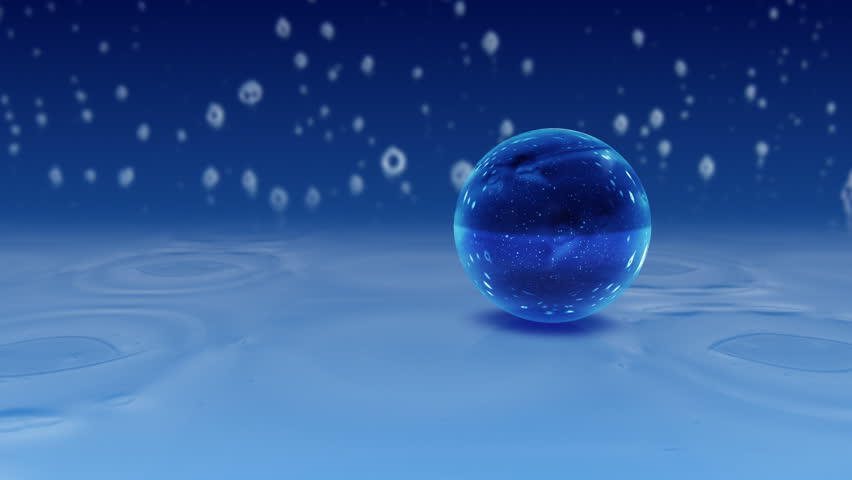 Strange marble made of transparent liquid soap in a 3D world made of soap and suds.