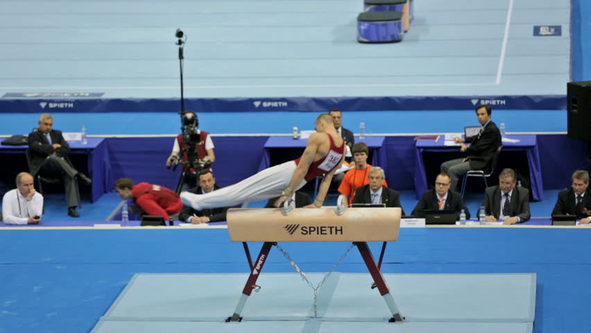 MOSCOW - APR 19: 2013 European Artistic Gymnastics Championships. Krisztian Berki - Hungarian gymnast in Olympic Stadium on April 19, 2013 in Moscow, Russia