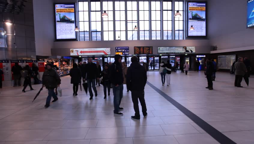 DUSSELDORF, GERMANY â MARCH 8: The Central station offers all modes of rail transport and is frequented by more than a quarter million passengers per day. March 8, 2013,  DÃ¼sseldorf, Germany
