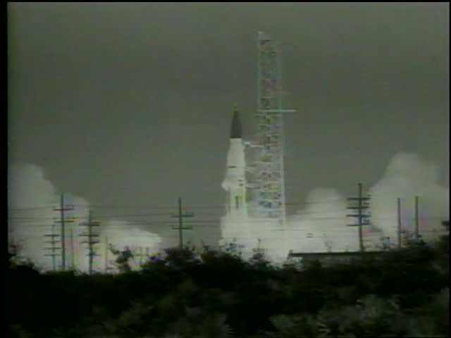 The United States' first heavy-lift dedicated space rocket Saturn I launch in Cape Kennedy, Florida circa 1964-MGM PICTURES, UNIVERSAL-INTERNATIONAL NEWSREEL, USA, filmed in 1964