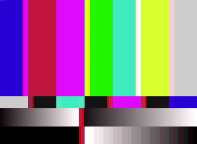 PAL - Motion 854: TV color bars malfunction with TV noise (Loop).