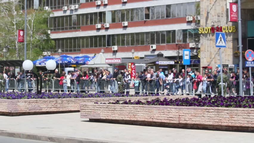 KRUSEVAC, SERBIA - APRIL 17 2013: Serbian military parade