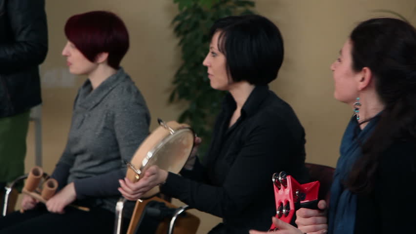 Group of students playing new song