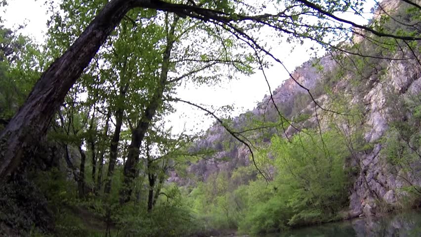 Underwater mountain river
