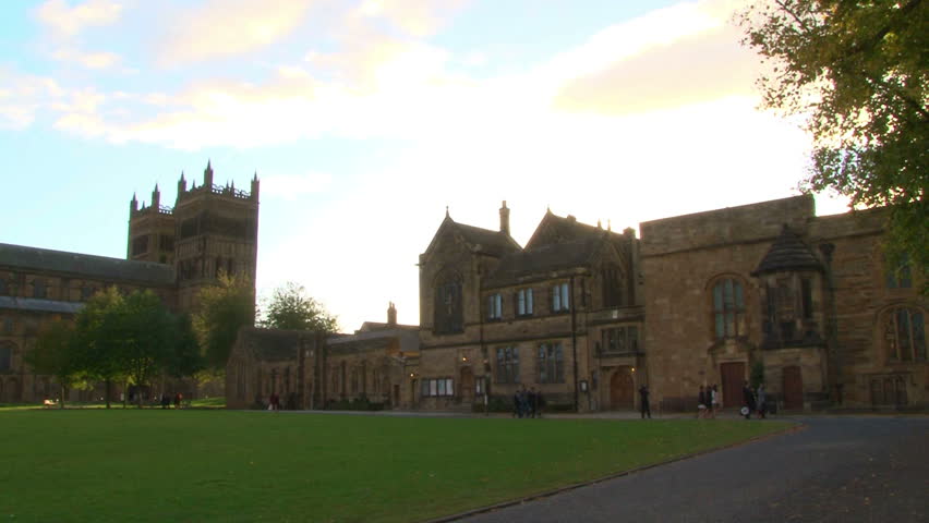 Durham Palace Green and Durham Cathedral in north east England.