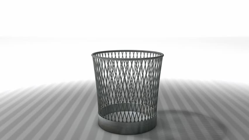 Trash bin animation with matte.