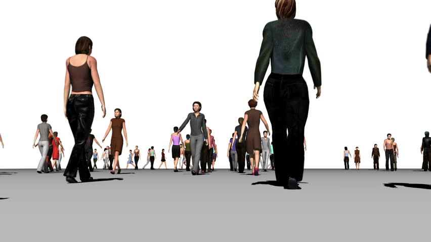 Anonymous crowd women characters only low angle